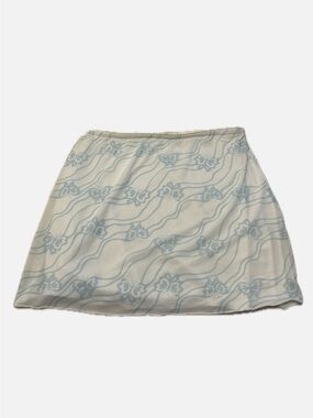LA Hearts blue and white Butterfly Mesh Mini Skirt by PacSun